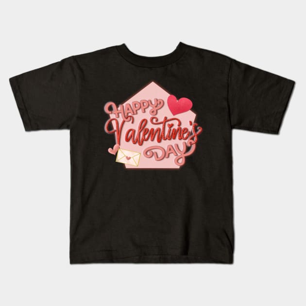 Happy valentines day Kids T-Shirt by PrintAmor